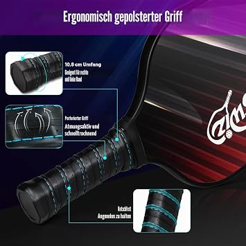 Pickleball-Paddel 4er-Set Premium-Pickleball-Paddel aus Fiberglas für Anfänger Pickleball-Set mit 4 Pickle-Bällen Geschenk für Erwachsene und Kinder