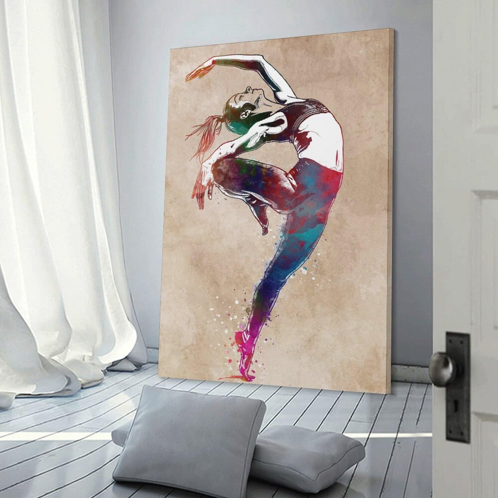 Junmoney Gymnastics Sport Art Canvas Wall Art, 24x36inch(60x90cm), for Entrance Walls, Hall Decor Or Foyers, Wall Decor to Refresh Empty Corners