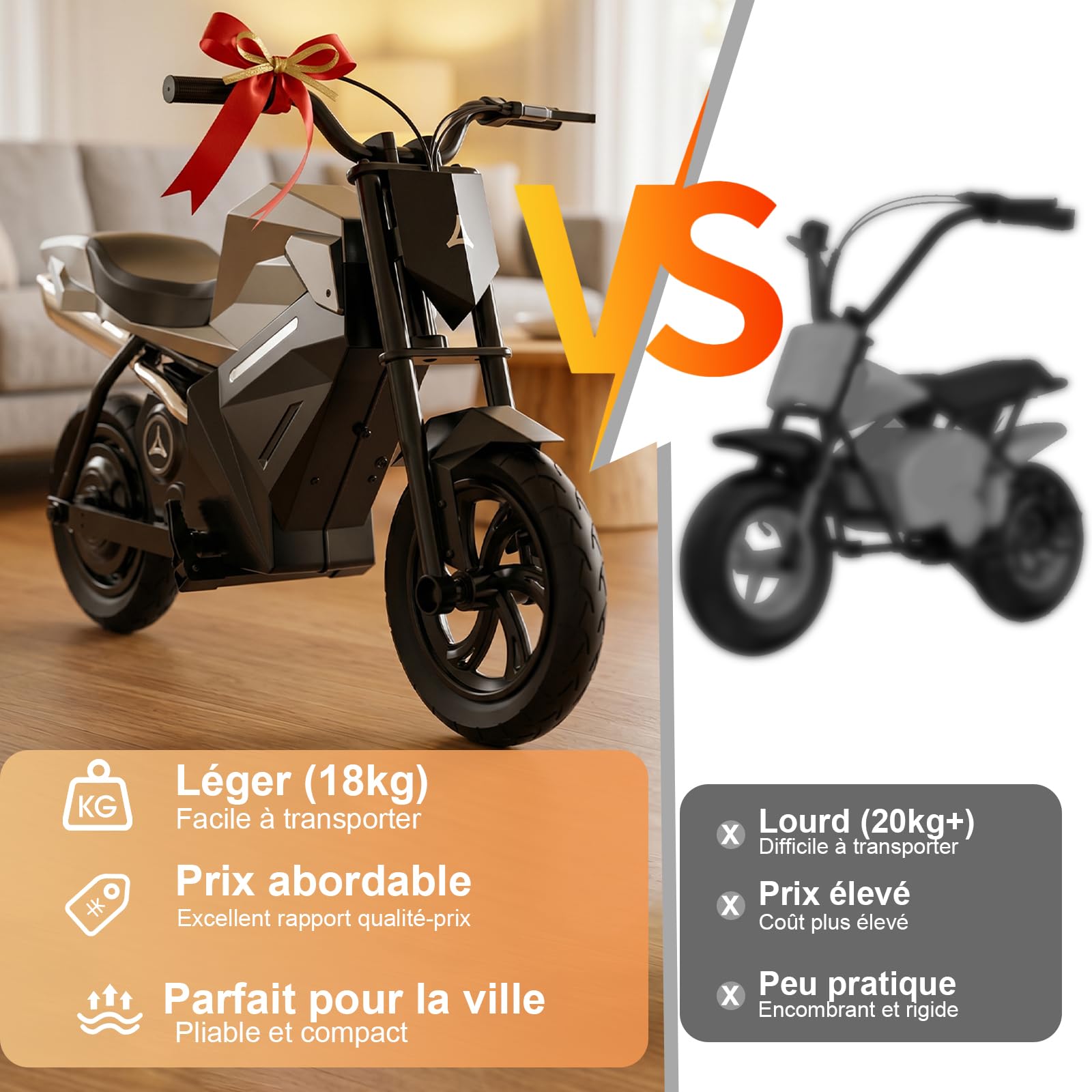 Elektrisches Motorrad für Kinder, 350 W, Elektromotorrad mit 3 Geschwindigkeitsstufen, aufblasbare Reifen 12,5 Zoll, Lithium-Akku 21,6 V, 4 Ah, Reichweite bis zu 16 km, für Kinder ab 6 Jahren