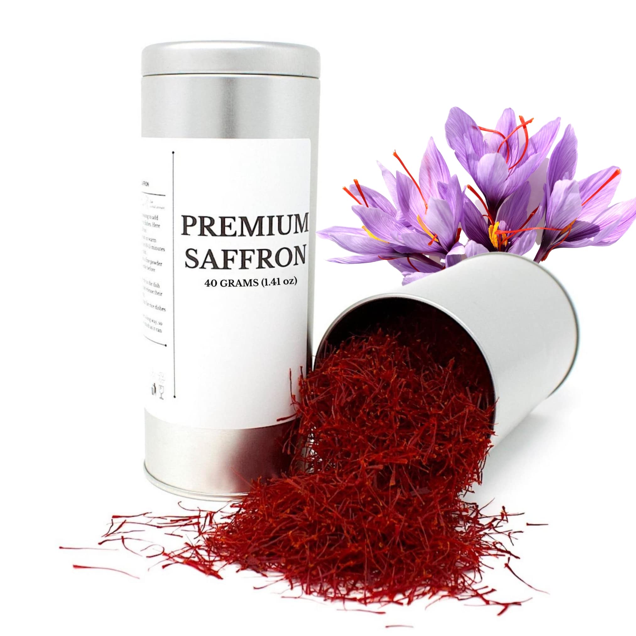 40 GRAMS Premium Quality Saffron Threads for Culinary Use -Fresh and Natural Saffron Spice - Elevate Your Dishes with the Finest Saffron in World - Grade A+ Super Negin, Superior Saffron, Saffron for Milk, Saffron For Tea, Saffron For Paella, Saffron for Risotto