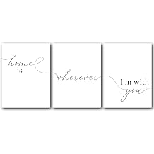 Home is Wherever I'm with You, Set of 3 Prints, 18 x 24 Inches Poster, Wall Art Decor, Modern Home Decoration