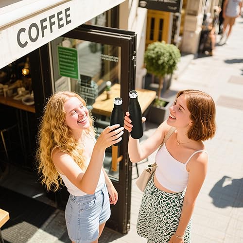 Miniatura 6 de Volhoply Botellas de agua de acero inoxidable de 17 onzas a granel, botella de agua de metal aislada a prueba de fugas para deportes, viajes,
