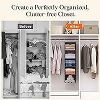 Vista 7 de Lifewit 5 Tier Hanging Closet Organizer and Storage for Shelves, Foldable Clothes Storage Shelf with 2 Sturdy Hooks for Clothing Organization, Dorm