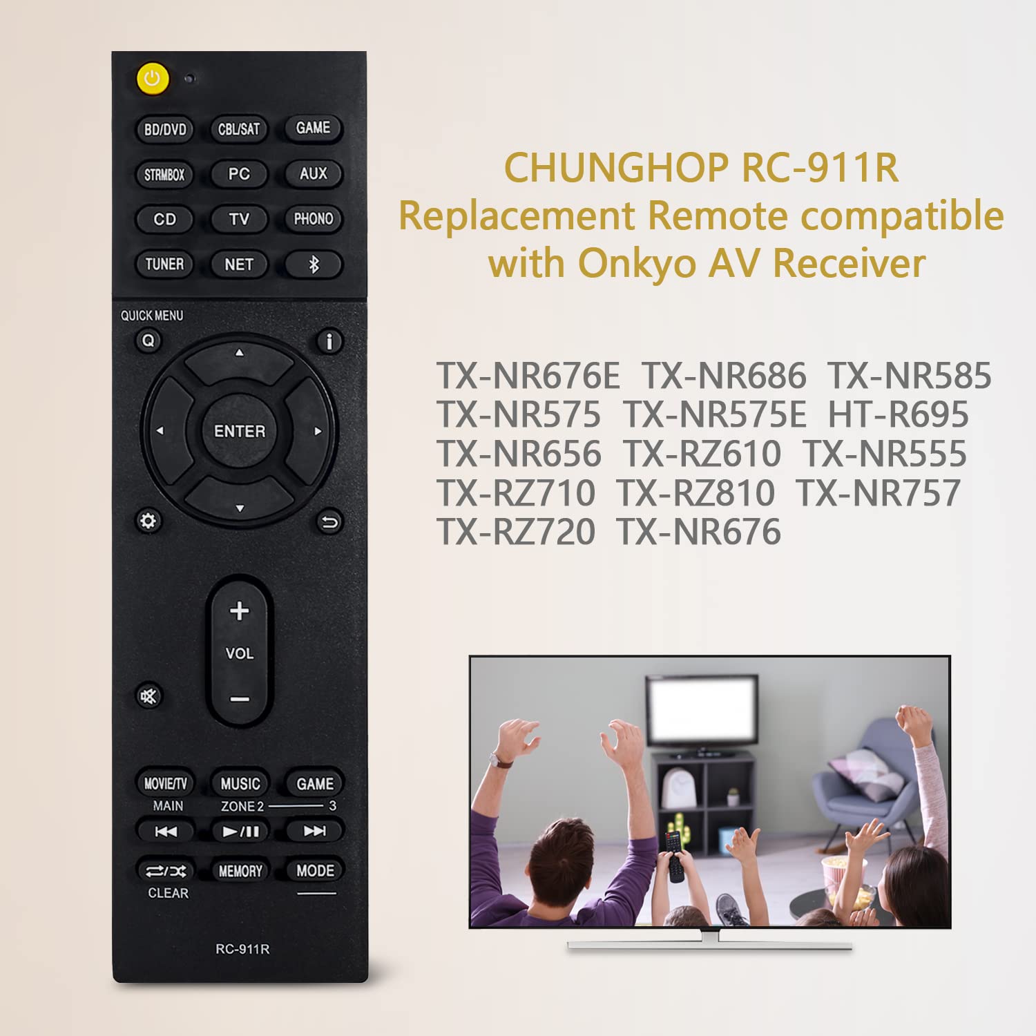 Telecomando Di Ricambio RC-911R Per Ricevitore AV Onkyo TX-NR676E - Foto 5