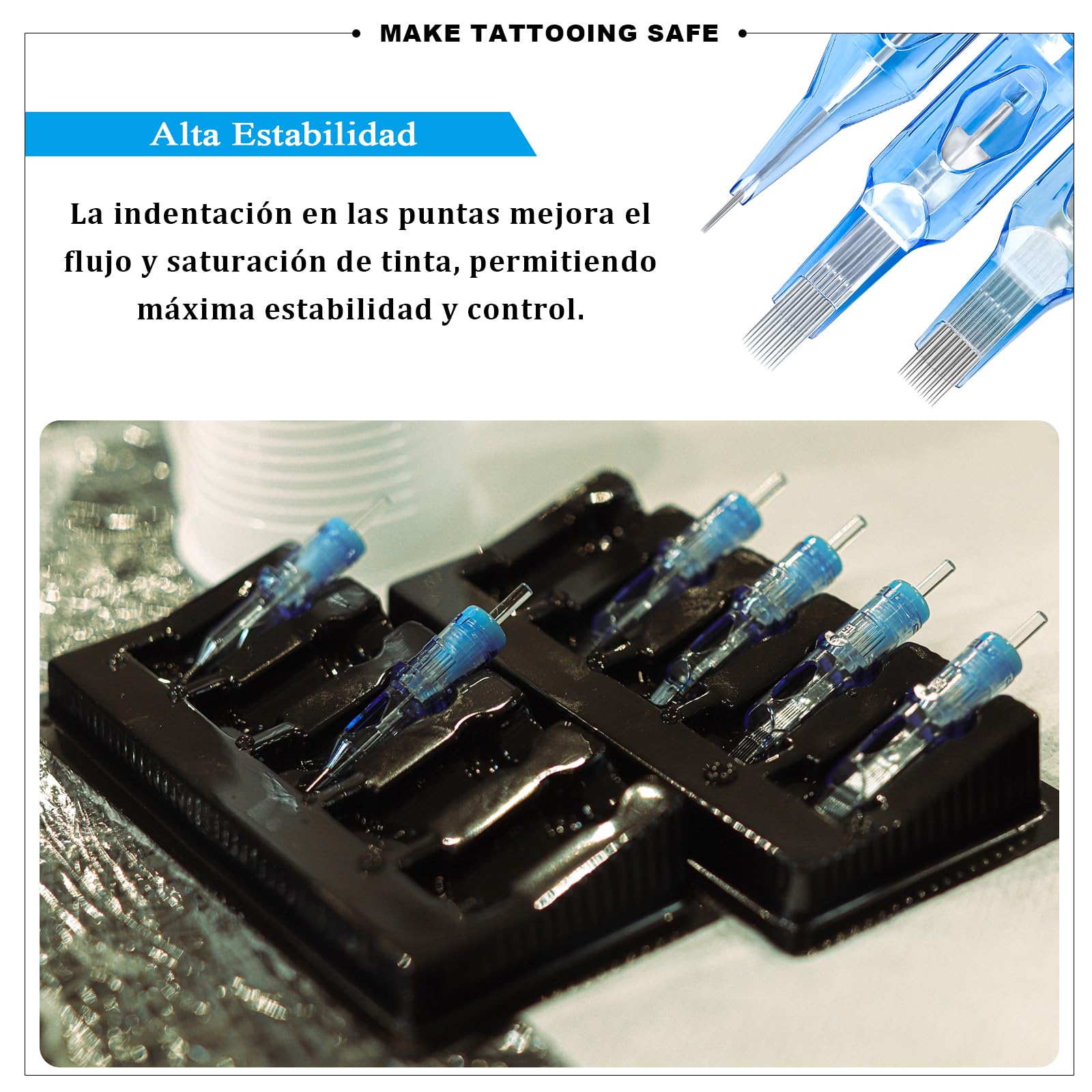 EMALLA ELIOT 20pcs 0803RLL Agujas de Tatuar #08 3RLL Round Liner Cartuchos Tattoo Cartridge Needles para Maquina de Tatuar