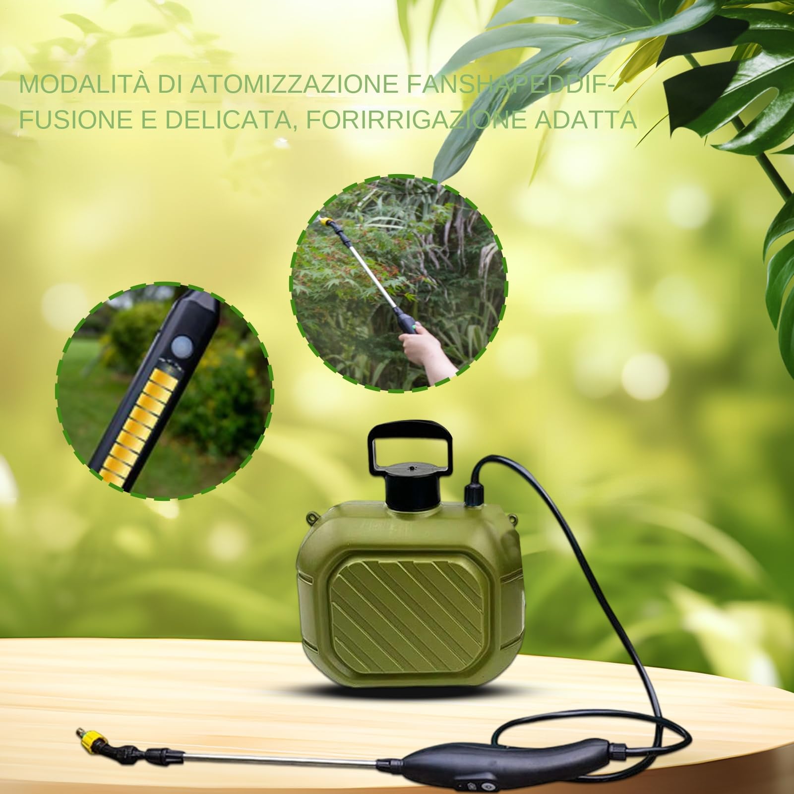 Irroratore A Batteria Automatico E Ricaricabile | Spruzzatore Per Prato Cordless Ricaricabile A Mano Per Spruzzare Acqua, Piante, Verdure, Fiori, Alberi, , Cortili, Giardino