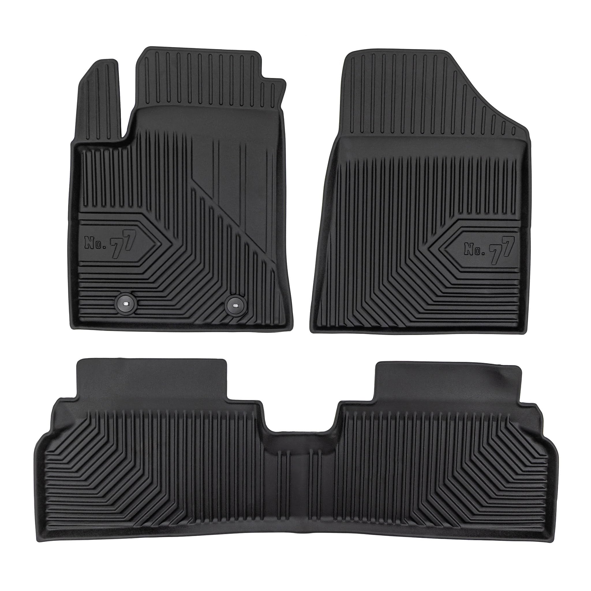 Tapis de Sol de Voiture pour Hyundai Kona Electric II 2024-2026 TPE Noir 3Pcs