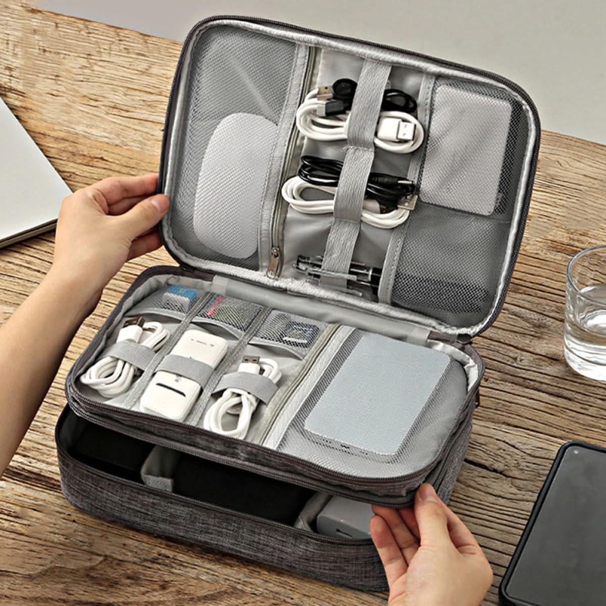 OSALADI 3piezas Bolsa De Almacenamiento De Cables Portátil Organizador De Cargadores y Accesorios Electrónicos para Gran Capacidad y Diseño Práctico para y Cables USB
