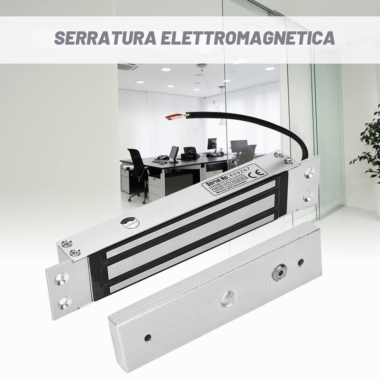 Serratura magnetica serratura elettrica door lock DC 12V induzione elettromagnetica catenaccio automatico per controllo accessi sistema di sicurezza con ritardo NC sicura (2#)