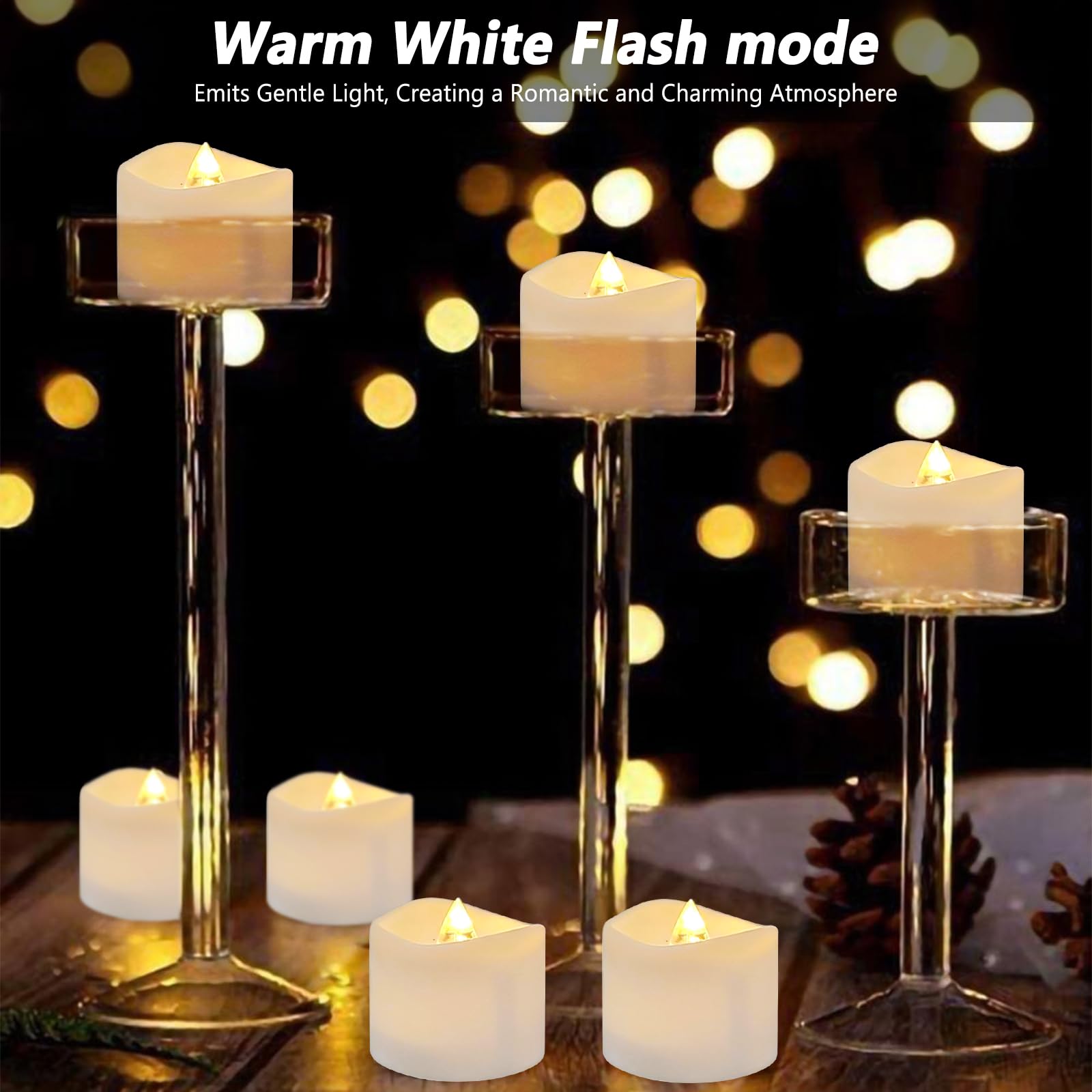RDDAIPE Bougies LED Flamme Vacillante - Lot De 30 - 100 Heures Autonomie - Pour Décoration Fête, Noël, Mariage