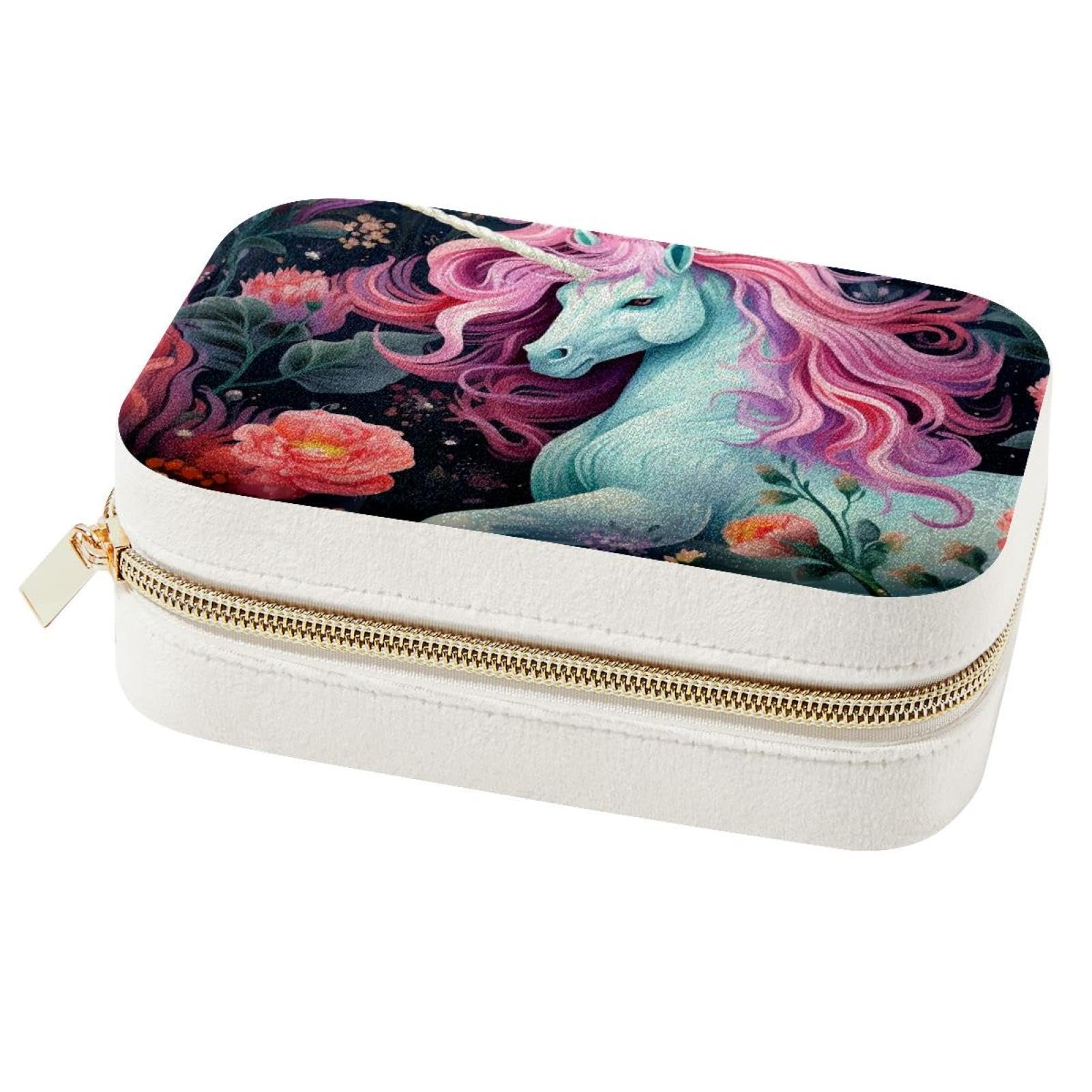 Boîte à bijoux licorne rose idéale en vacances pour ranger vos bagues