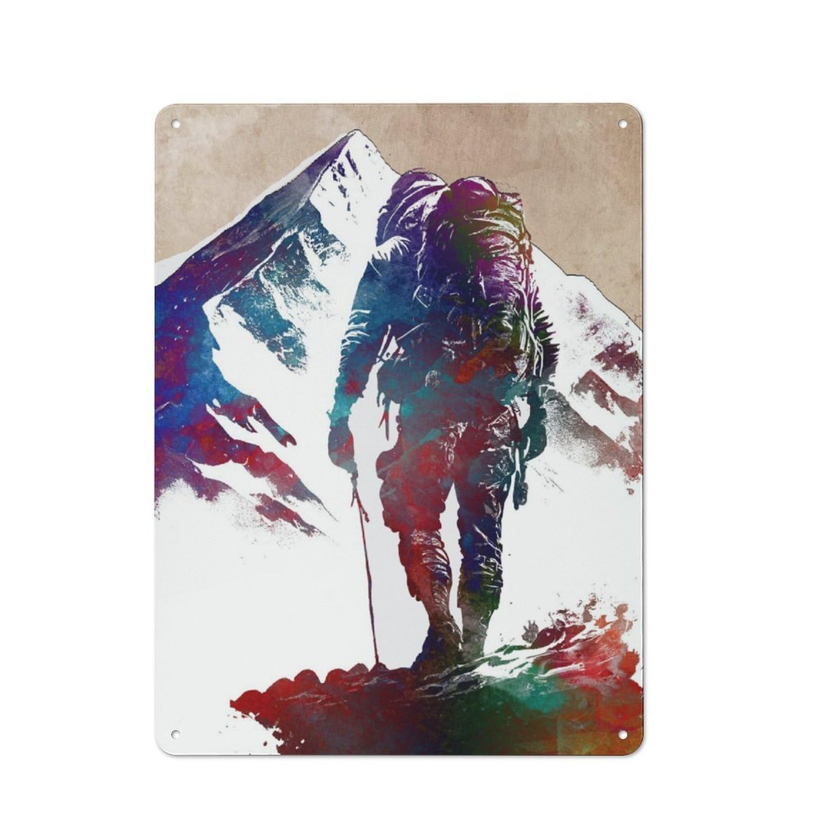 Junmoney Climbing Sport Art Rustic Tin Sign 40X30cm For Living Room Or Hallway, A Metal Wall Feature For Living Rooms And Hallways