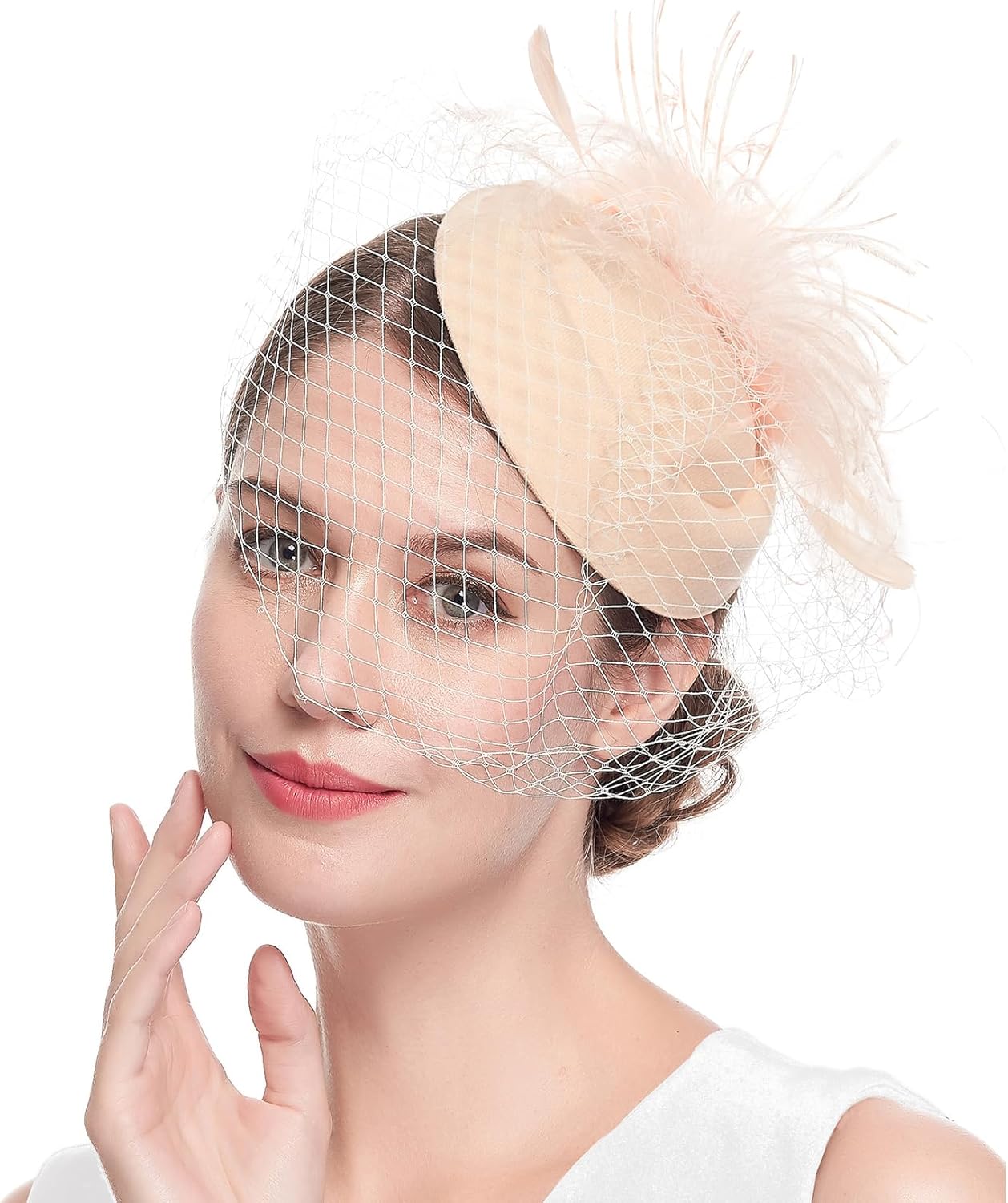 Fascinators Hats 20s 50s Hat Pillbox Hat Cocktail Tea Party Headwear with Veil for Girls and Women - Image 3