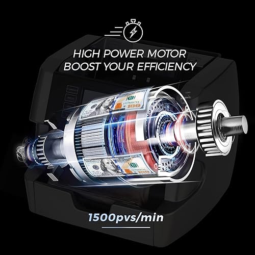 Miniatura 7 de NUCOUN Máquina mezclada del contador del dinero de la denominación VC-7 e impresora térmica del recibo de 190.3 ft m