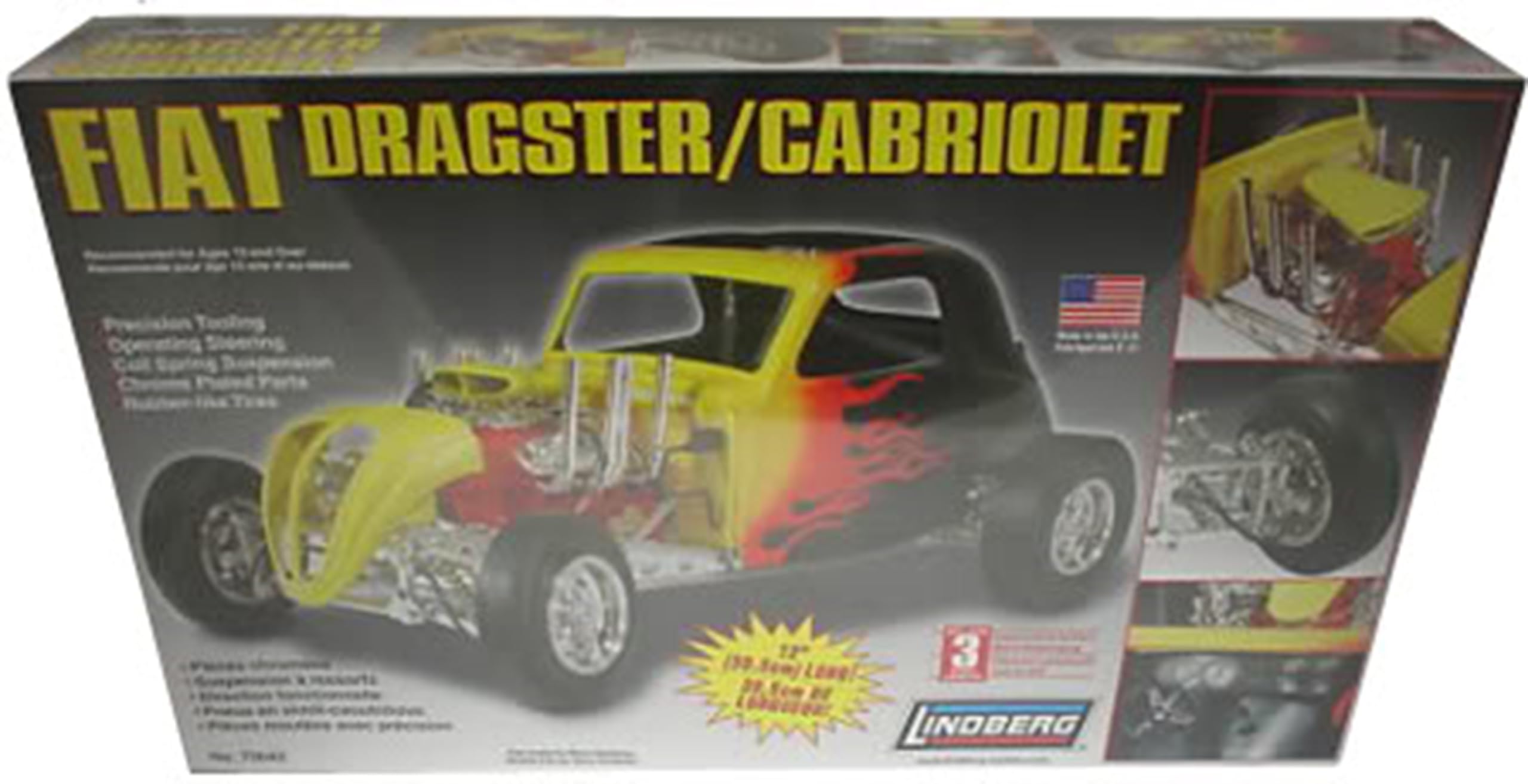 Amazon.com: Lindberg Fiat Dragster/Cabriolet Hot Rod Model Kit 1