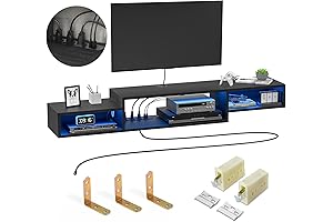 FABATO 59'' Floating TV Stand with LED Light Power Outlet