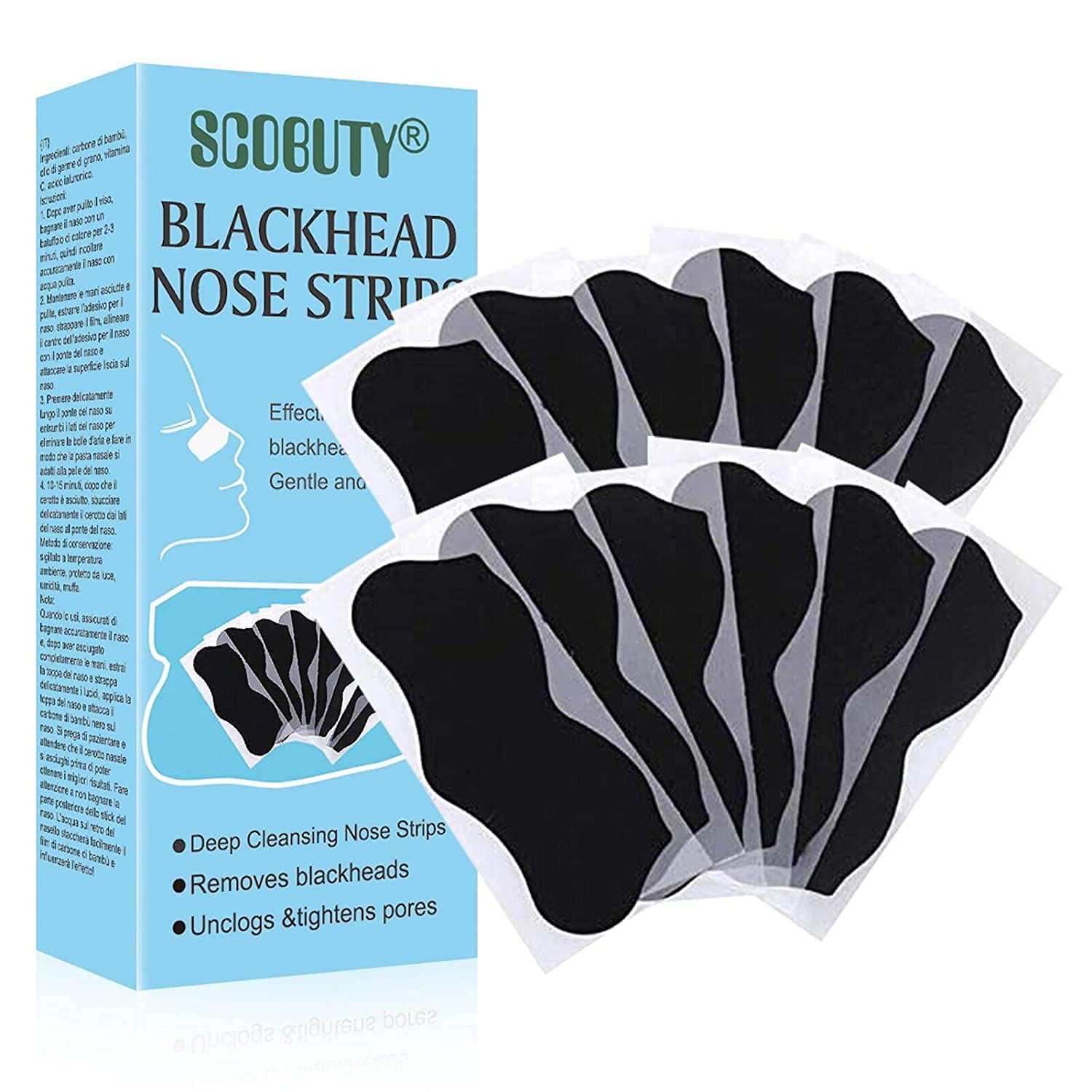 Cerotto Naso Punti Neri,Cerotti Punti Neri,Strisce Punti Neri Naso,Per la Rimozione di Punti Neri e Impurità,Strisce per la pulizia profonda dei pori del naso per la rimozione dei punti neri 36 pezzi 36 Unità (Confezione da 1