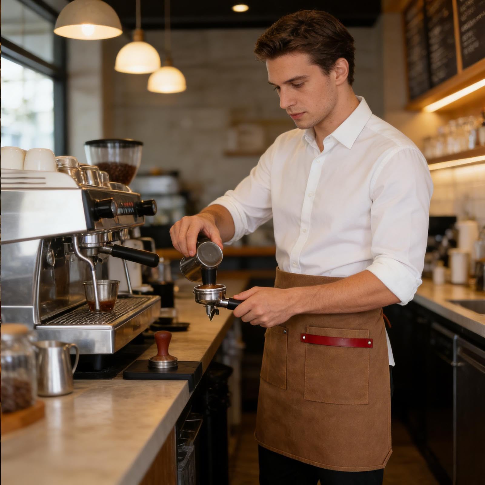 Tablier avec poches, ustensiles de travail et nettoyage pour service | Tablier de taille avec poches pour cuisine, maison, café, restaurant, appartement, maison de campagne, serveurs, serveuses