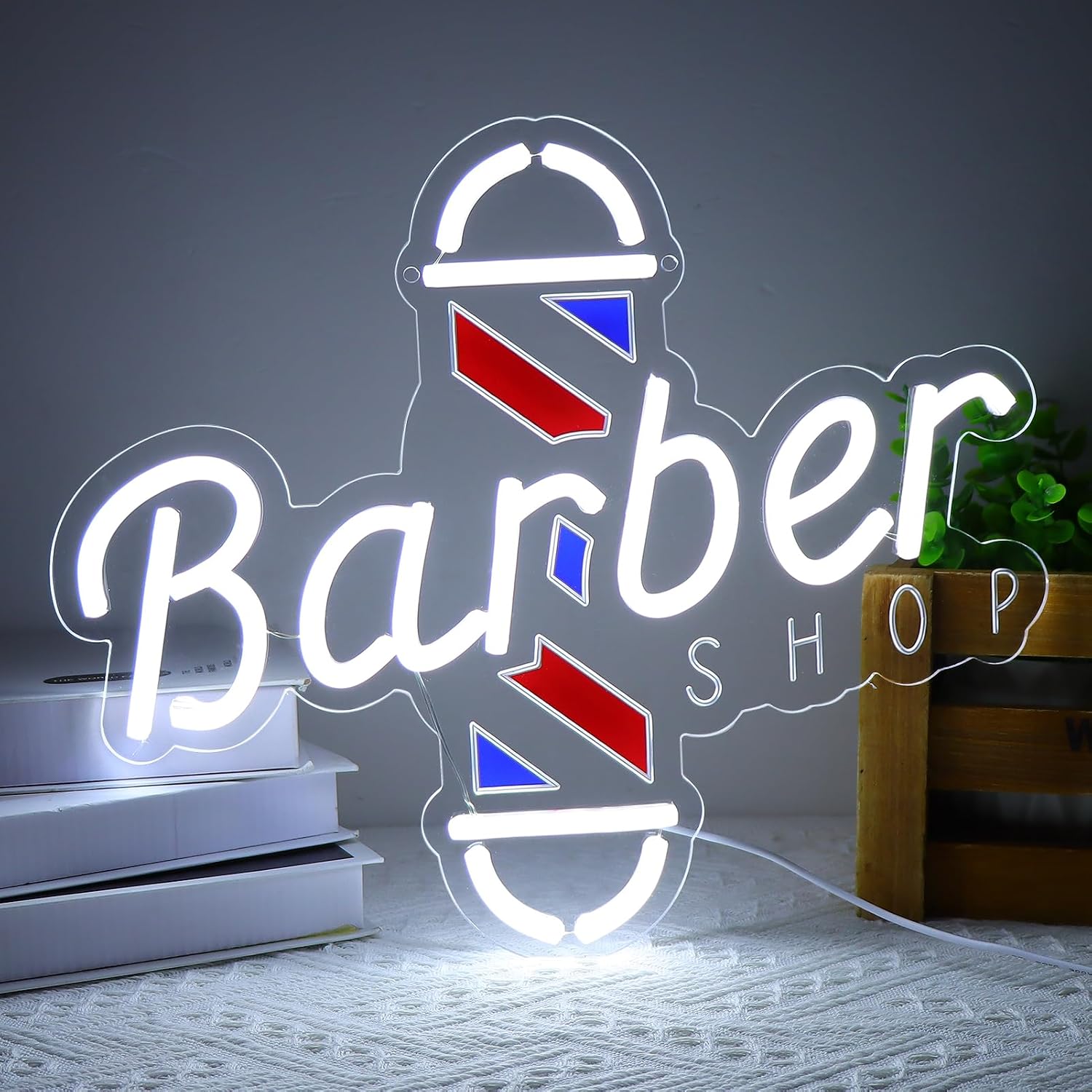 Barber Shop Neon Signs for Wall Decor Neon Lights for Bedroom Led Signs Suitable for Barber Shops Hair Salon Art Unique Gift for Hairdresser JFLLamp-Barber-001