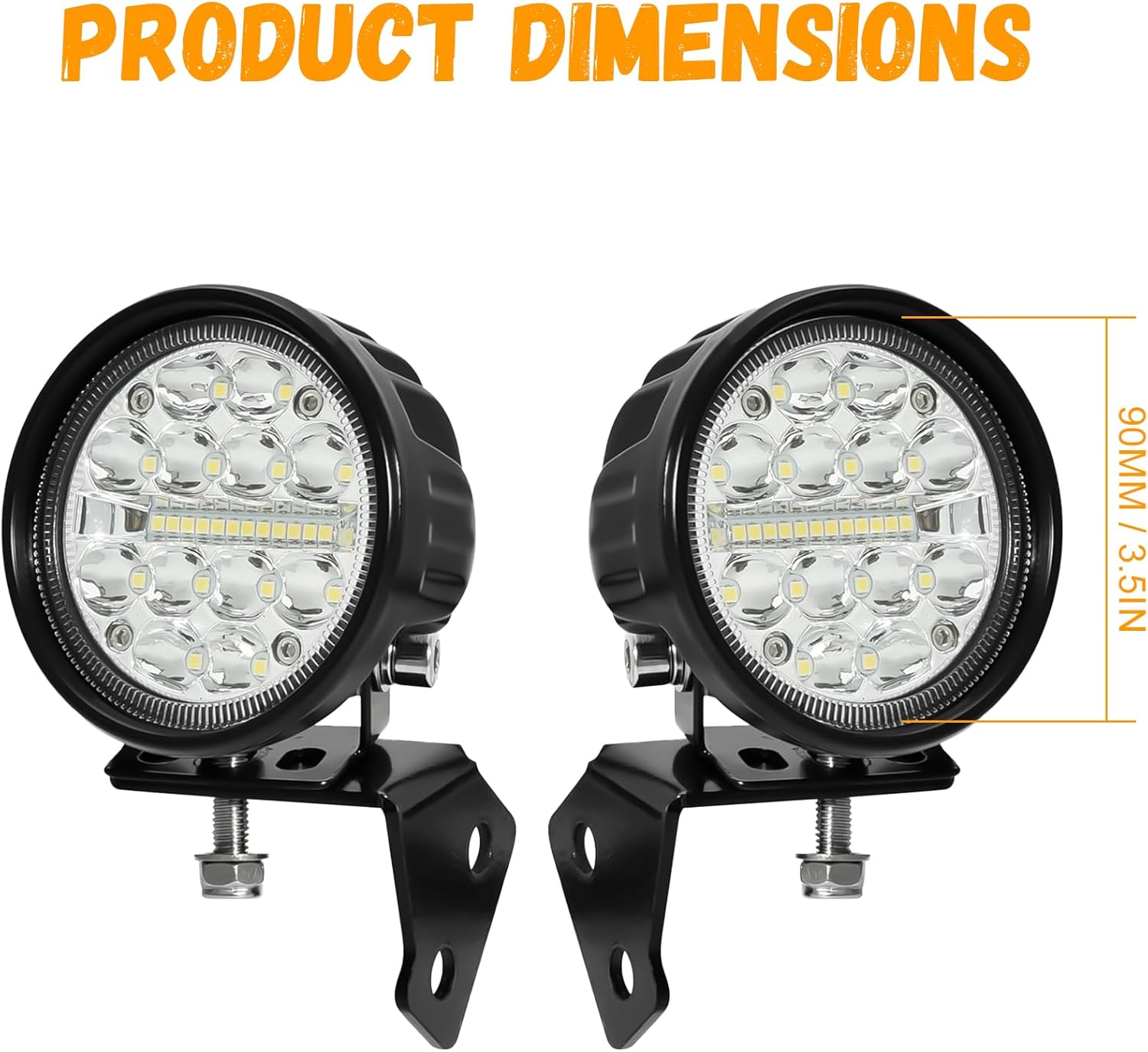 3.5 Inch A-Pillar LED Pod Lights Accessories for Honda Talon 1000R 1000X 1000X-4 1000XS-4 1000R-4 (2019-2025), Round Auxiliary Flood Lights with Mounting Bracket Wiring Harness, Off-Road Kit (2 PCS)