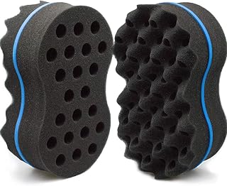 MTWIST Hair Sponge Brush Two Sides Dread Dreading Wave ing Foam Afro Barber Curl Sponge for Women and Men Boy Girl Small and Big Holes 1 Pcs