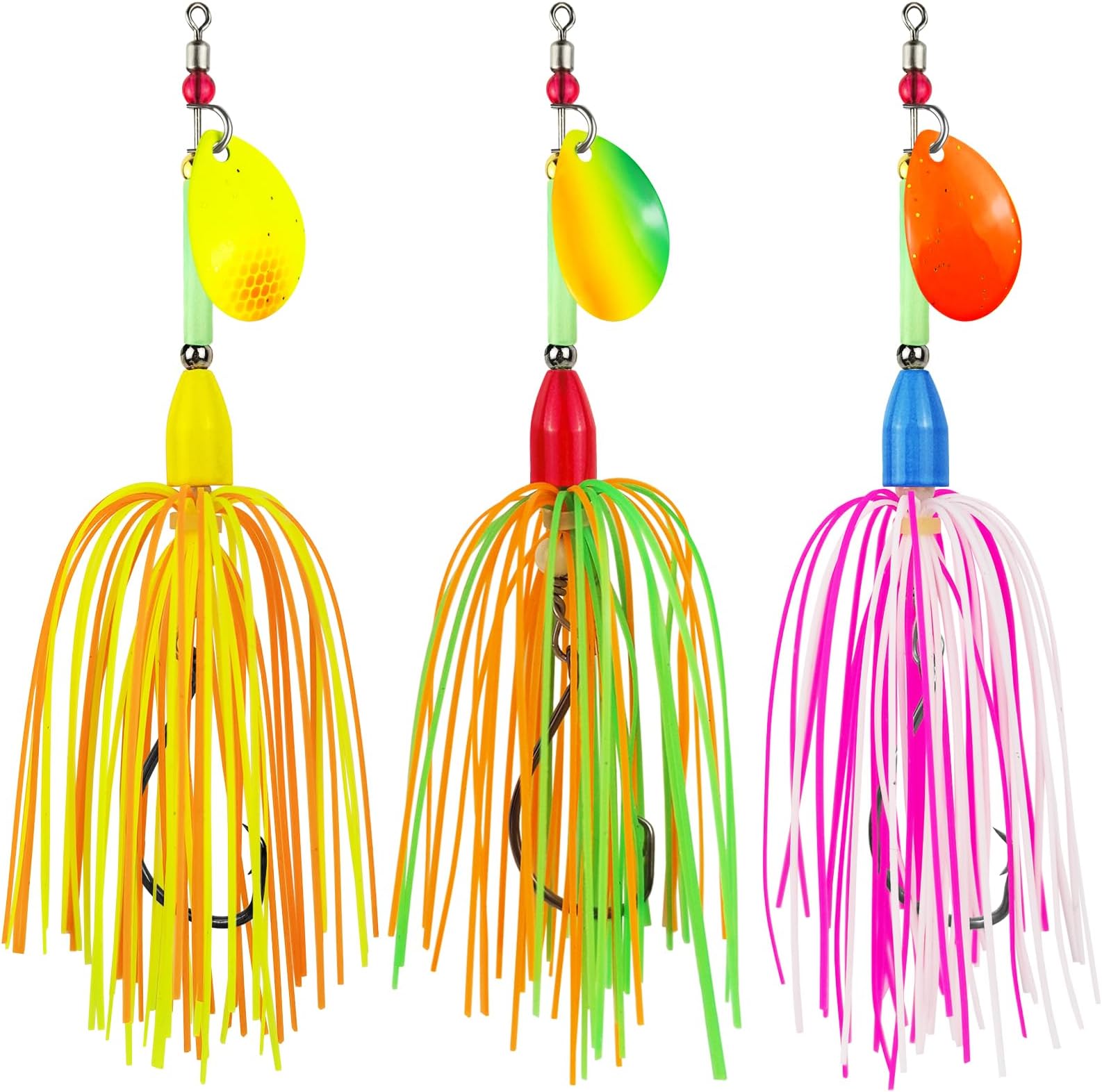 - Bass Spinner Baits, Inline Spinnerbaits with Copper Weight Trout Lures Kits for Bass Crappie Walleye