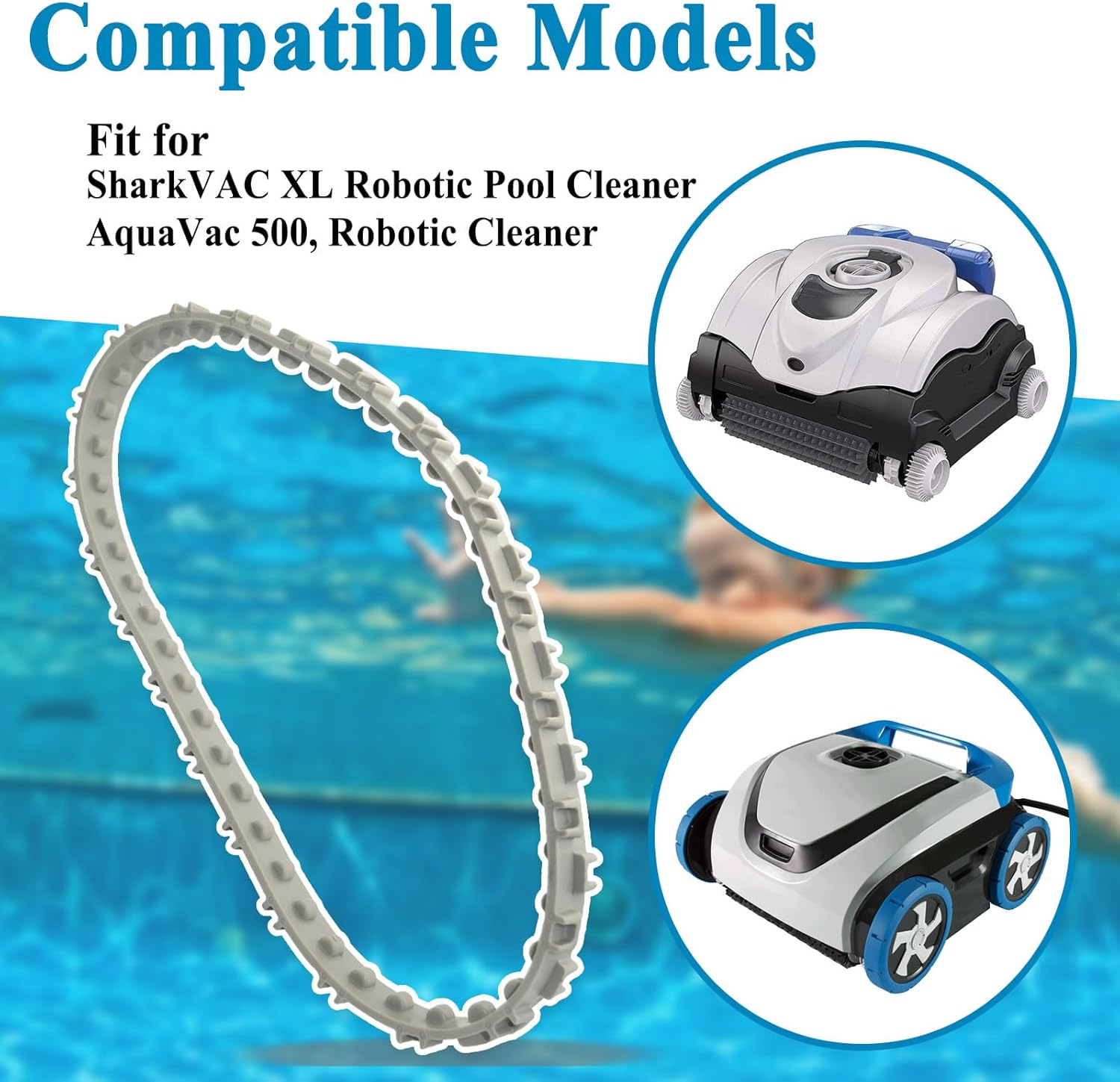 2Pcs RCX97501GR Drive Track Belt Replacement for SharkVac XL Robotic Pool Cleaner