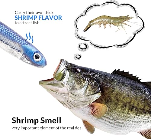 Miniatura 8 de QualyQualy Señuelos de pesca suaves Swimbait Jerk Shad Minnow Señuelo de tiro de caída, cebo de sombra, señuelo de sombra, señuelo suave para