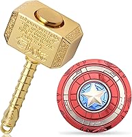 Vista 9 de Mini martillo Fidget Spinners de metal con estrella Fidget Spinner de dedo, Fidget Keychian Chain Ring Cool Gadget Spinning Top Toy Focus Fingertip