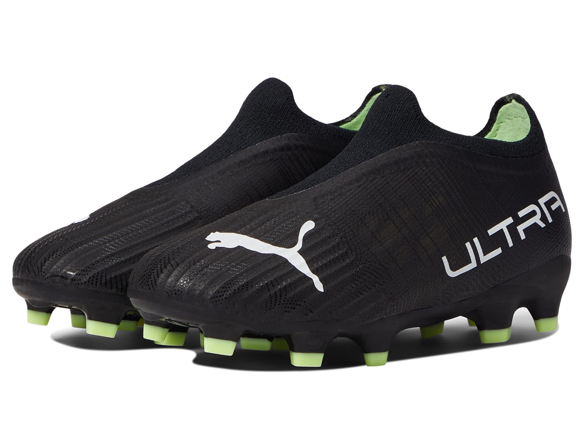 PUMAUltra 3.4 FG/AG Jr Soccer (Little Kid/Big Kid) Puma Black/Puma White/Fizzy Light 6 Big Kid M