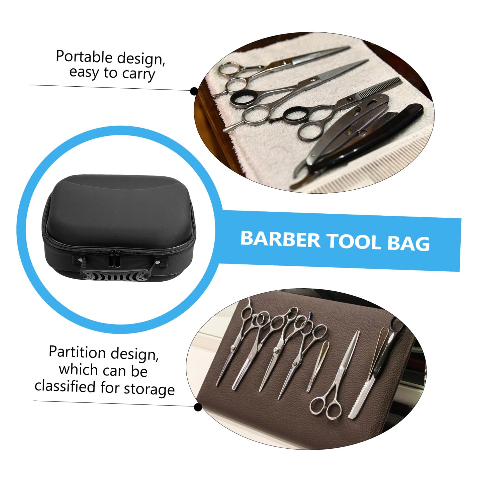 TOPBATHY Tragbare Scherentasche aus Eva für Friseure und Barber mit Großem Fassungsvermögen Leicht und Passend für Haarschneider und Haartrockner für Friseursalons und Reisen