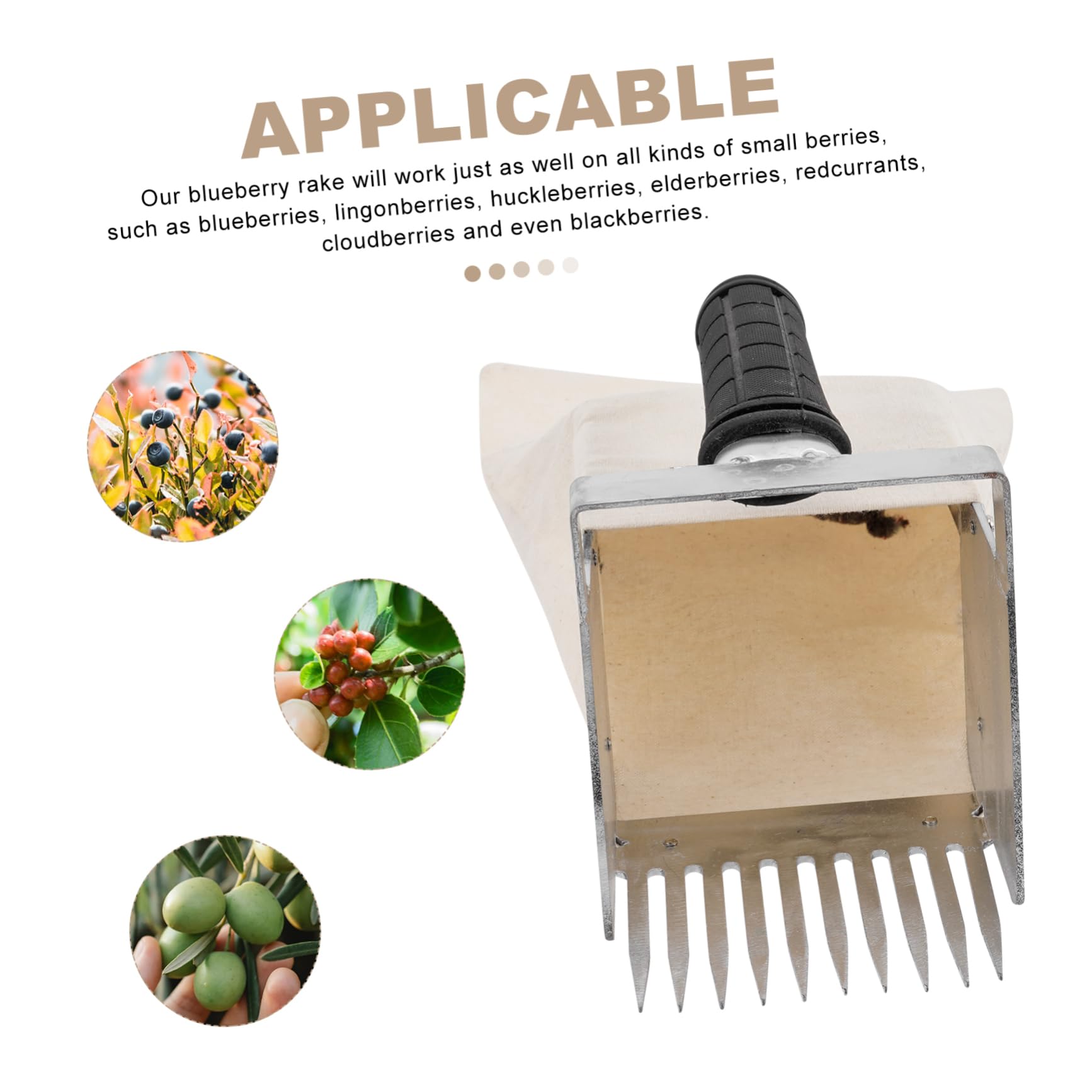 Hemobllo Rastrello Raccolta Mirtilli Leggero Con Manico Ergonomico Attrezzo Portatile Per Frutti Piccoli Senza Danni Utile Per Frutteti e Giardinaggio