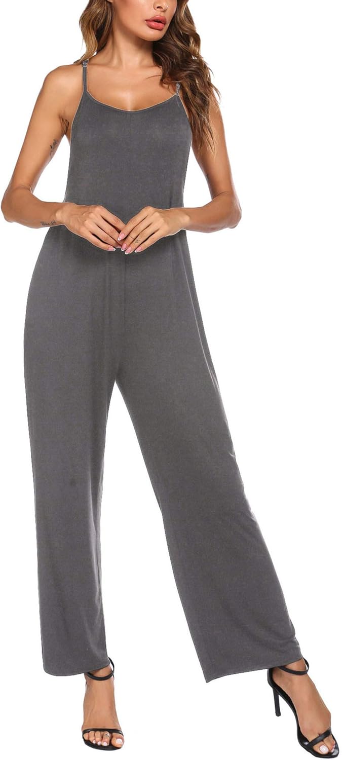 Ekouaer Pajama Romper One Piece Jumpsuit V-Neck Sleepwear Onesies Sleeveless Rompers Casual Overall for Women S-XXL : Clothing, Shoes & Jewelry