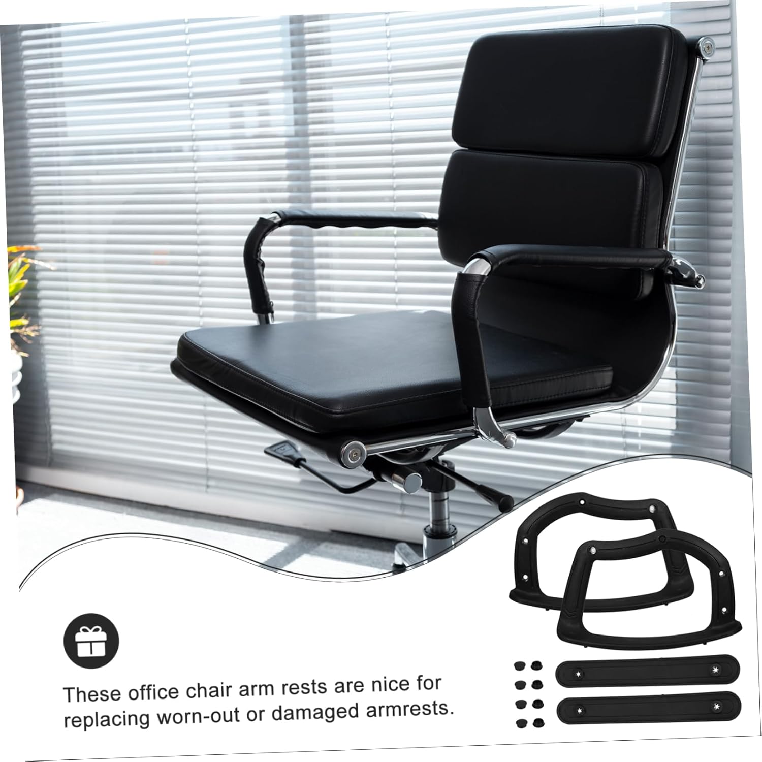 Office Chair Armrest Pads Sturdy Replacement Parts for Armrest Ergonomic Office Accessory Desk Chair Arm Covers