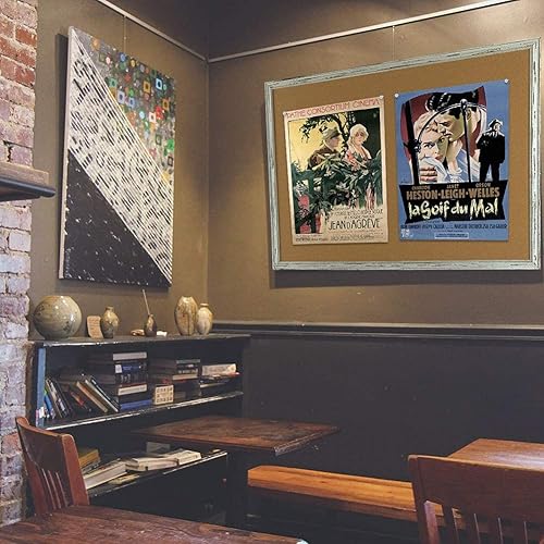 Vista 9 de WALGLASS Tablero de corcho, tablero de anuncios de 48 x 36 pulgadas, marco blanco para pared, tablero de anuncios decorativo para el hogar