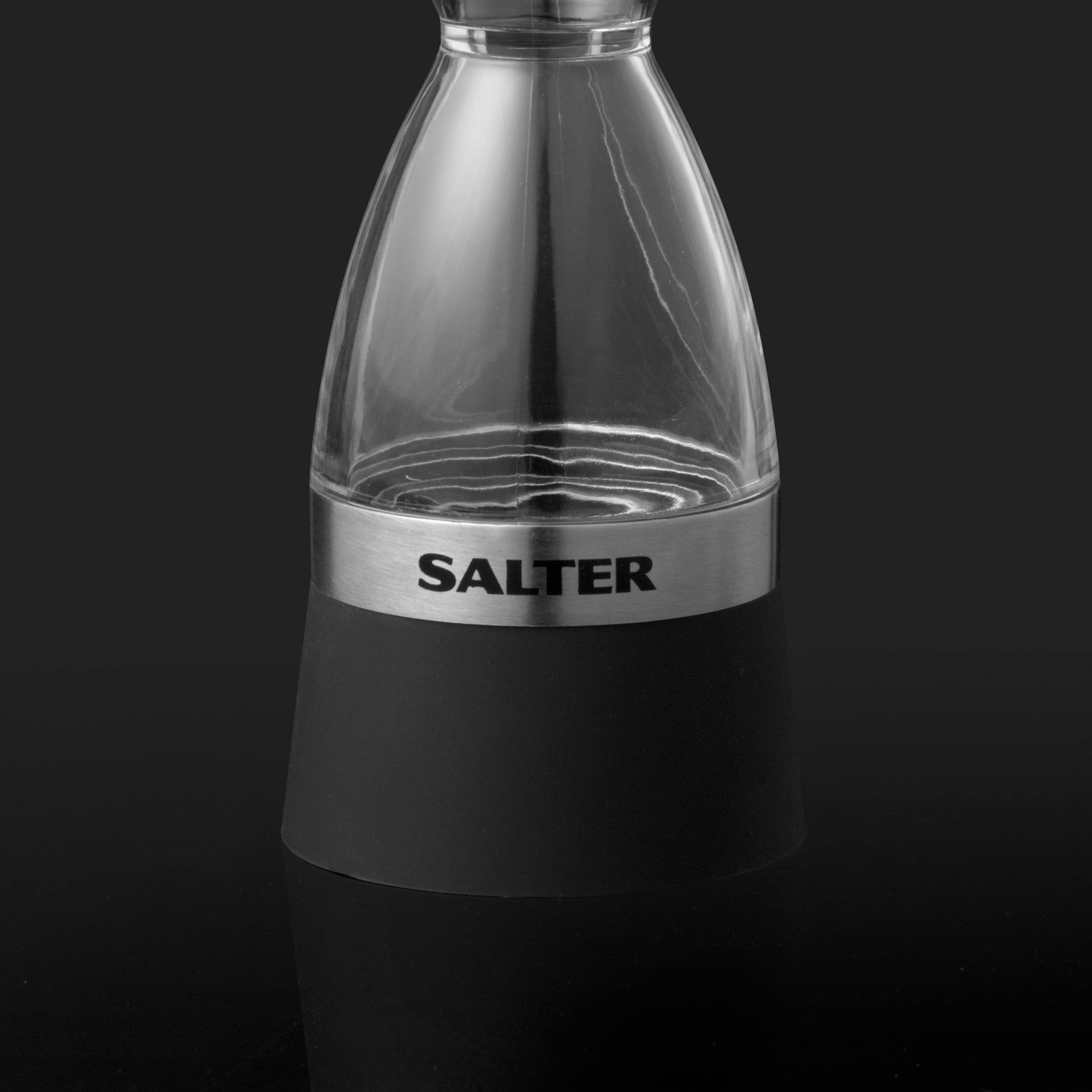 Salter 7611 BKXR Mechaniczny młynek do soli i pieprzu 2 w 1, przyprawa dwustronna, regulowane mielenie od drobnego do grubego, młynek ceramiczny, kompaktowa konstrukcja, tworzywo sztuczne