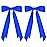 2PCS Silky Satin Hair Bows Hair Clip Blue Hair Ribbon Ponytail Holder Accessories Slides Metal Clips Hair Bow for Women Girls Toddlers Teens Kids
