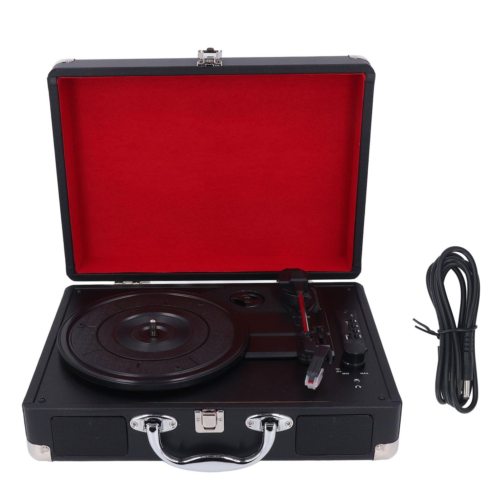Giradischi Vintage BT Giradischi retrò con Altoparlanti Integrati, Riproduzione USB e 5. per Dischi 33/45/78 Giri, Valigia Portatile - Design per l'intrattenimento Domestico e l'arredamento