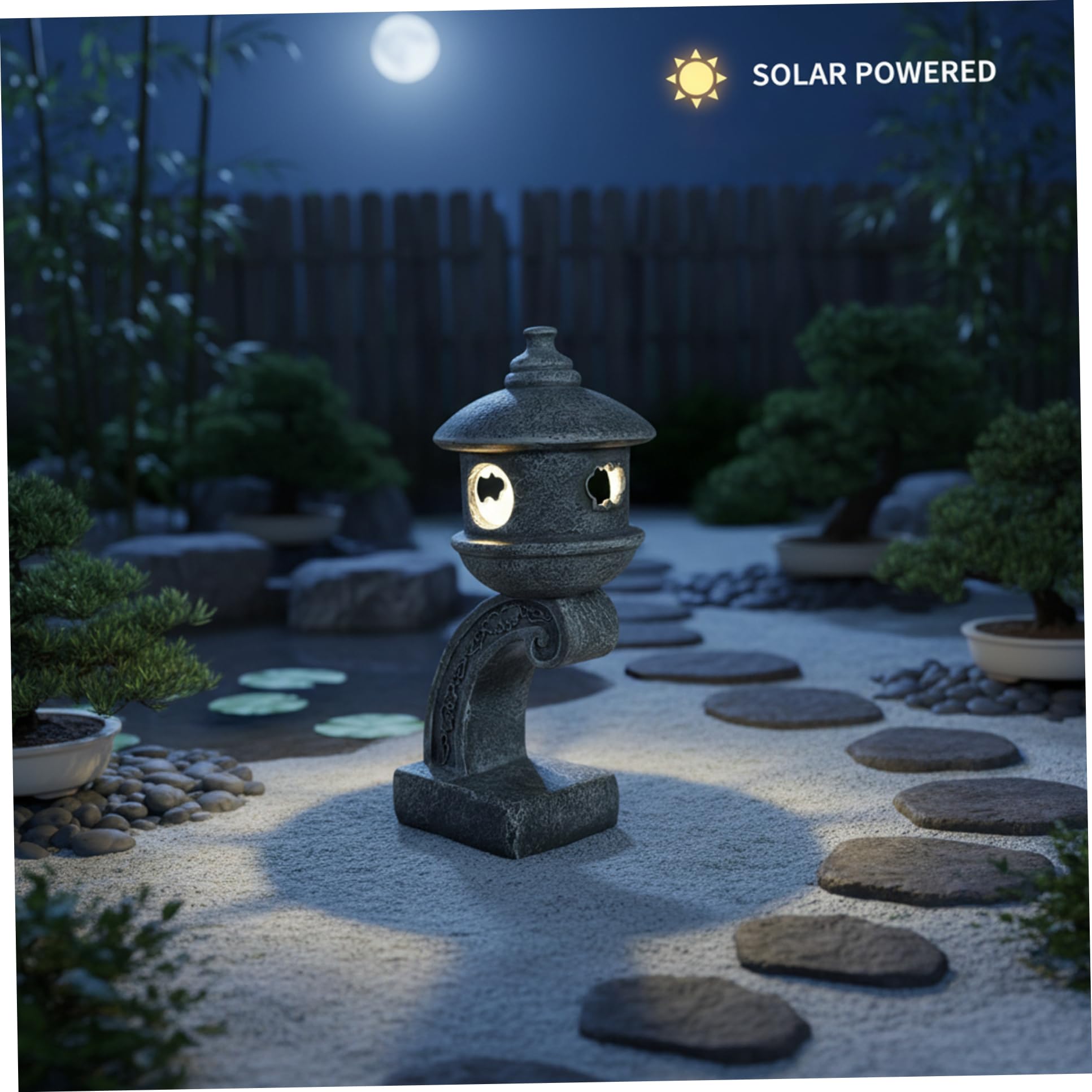 Statua da giardino pagoda - Decorazione da giardino giapponese, statua pagoda in resina grigia per atmosfera Zen all'aperto Lanterna decorativa giapponese