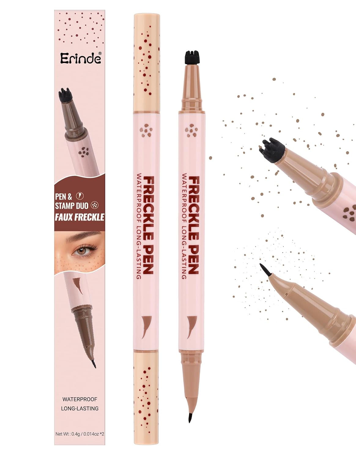 AKARY Freckle Pen Professional Lifelike Face Concealer Point Out Natural Waterproof Longlasting Soft Artificial Fine Makeup Freckle Pen Life Face Decoration (#01 Light Brown)