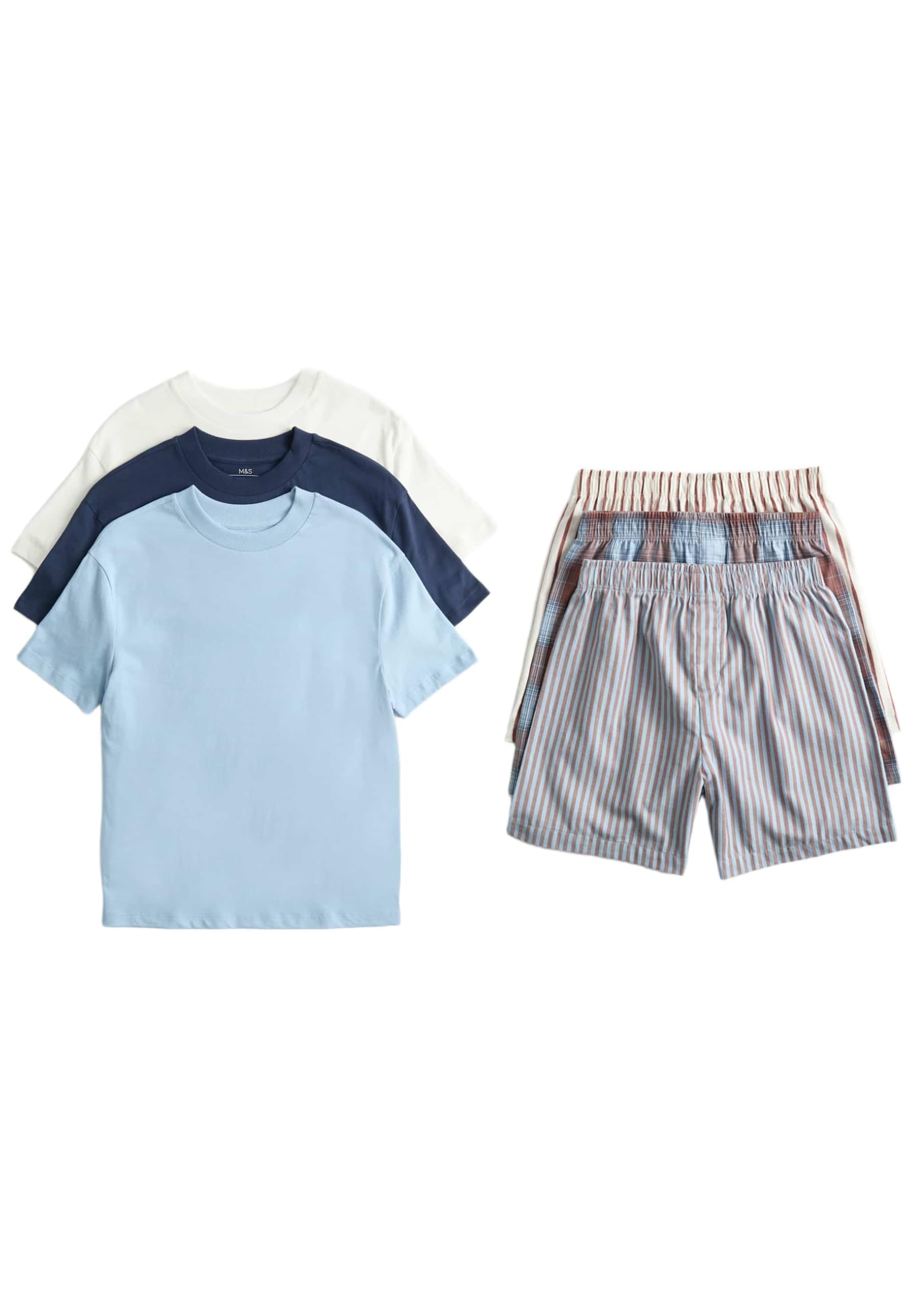 Marks & Spencer Conjunto de 3 Pijamas Cortos de algodón (6-16 años) Niños