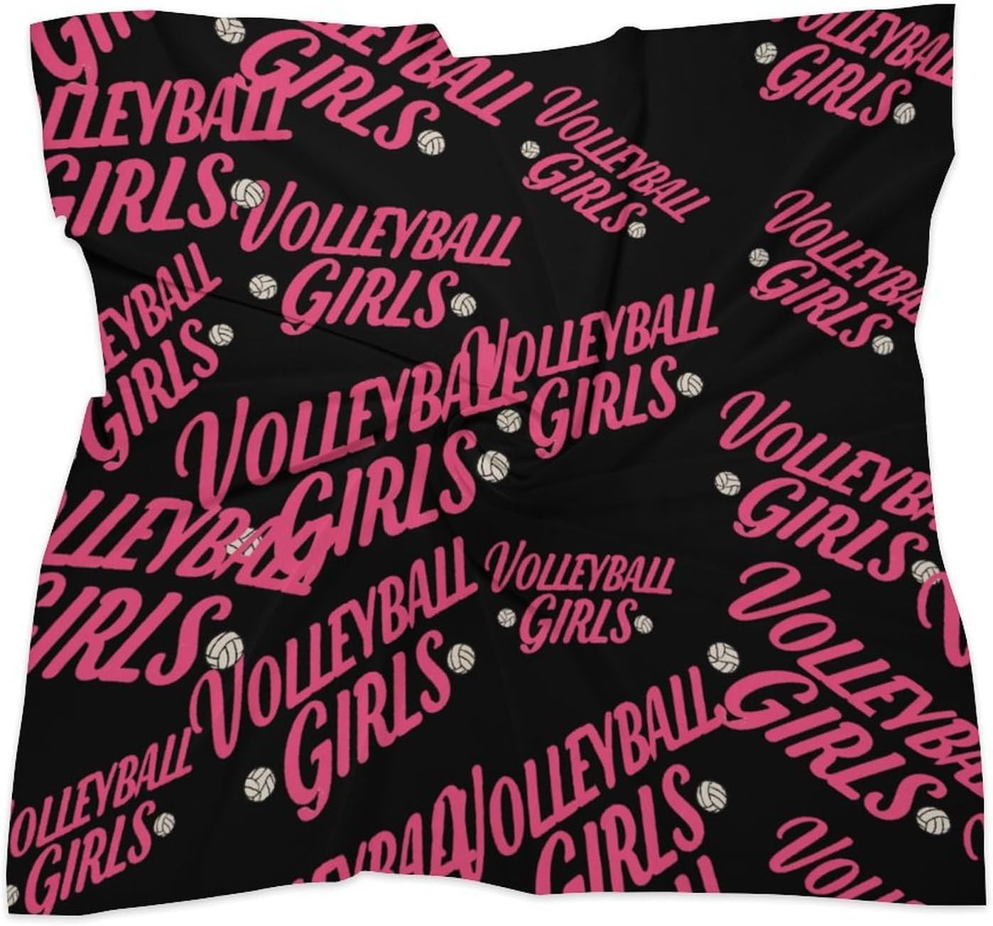 Volleyball Girls Silk Head Scarf Bandanas Face Mask Square Scarves Headwear Neck Gaiter Neckerchief