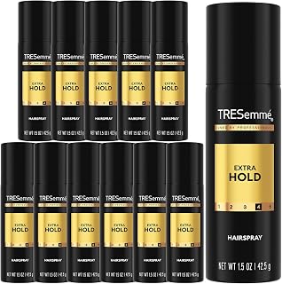 TRESemmé Extra Hold Travel Hairspray 12-Pack, Anti-Frizz Anti-Humidity Moisturizing Spray, 1.5oz Mini Cans