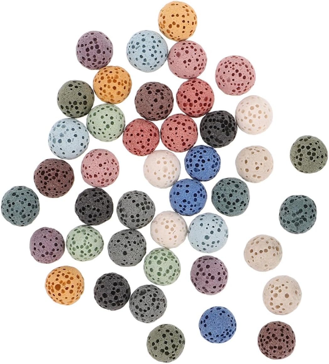 42pcs Lava Stone Essential Oil Diffuser Beads Natural Aromatherapy Jewelry for Car Home and Office Air Freshening Relaxing Scent for Enhanced Atmosphere
