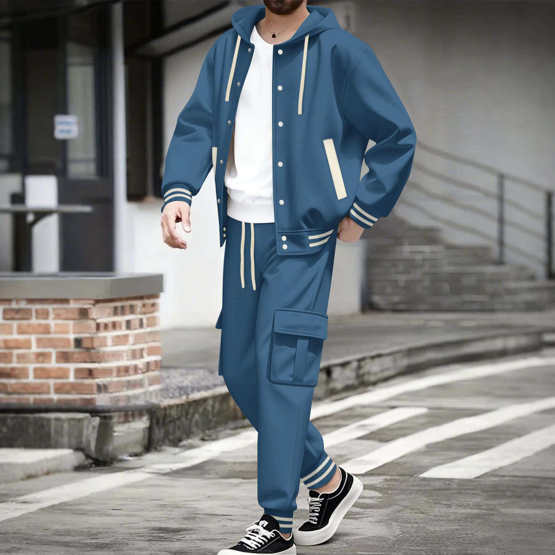 Track Suit Tuta Sportiva Uomo Felpe per gli uomini 2 Pezzi Leggeri Casual Atletico Sport Jogging Set