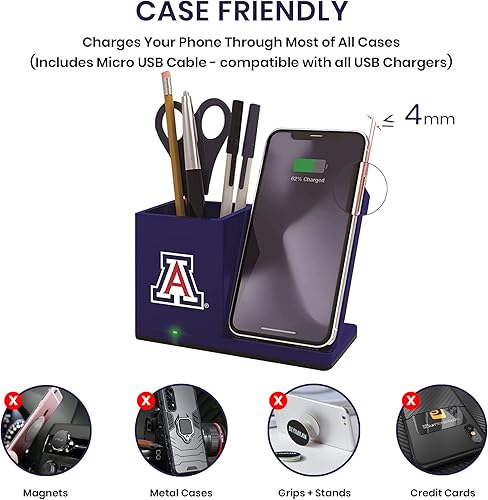 Miniatura 5 de SOAR NCAA - Soporte de carga inalámbrico unisex para teléfono celular y organizador de escritorio