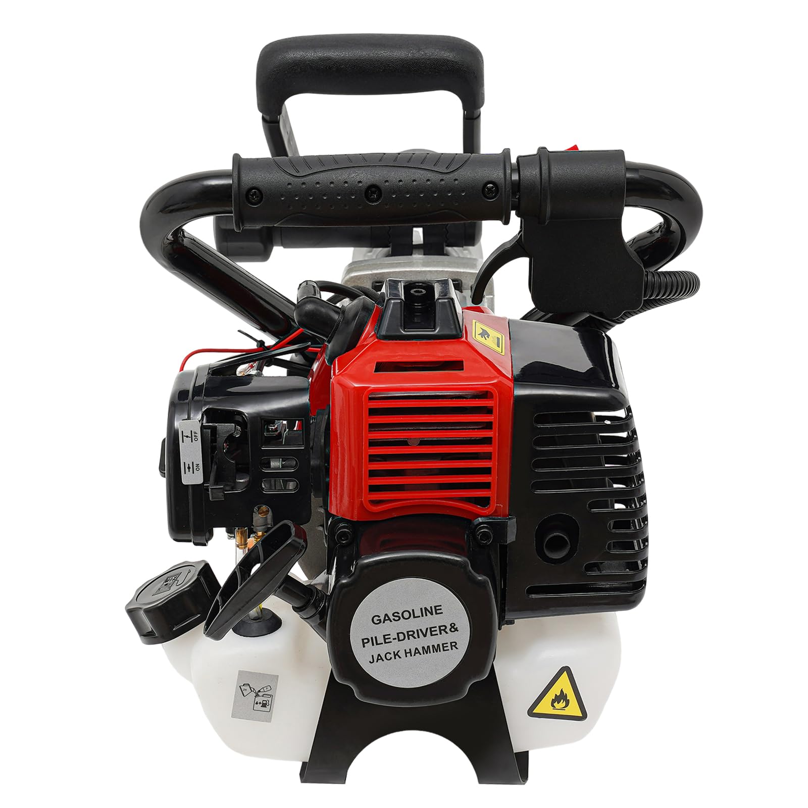 Rama de pilotes con motor de 2 tiempos de gasolina de un solo cilindro, para postes de vallas, gasolina, tamaño del cabezal de la pila: φ55 mm/φ70 mm, 1700 – 2230 BPM, buena disipación del
