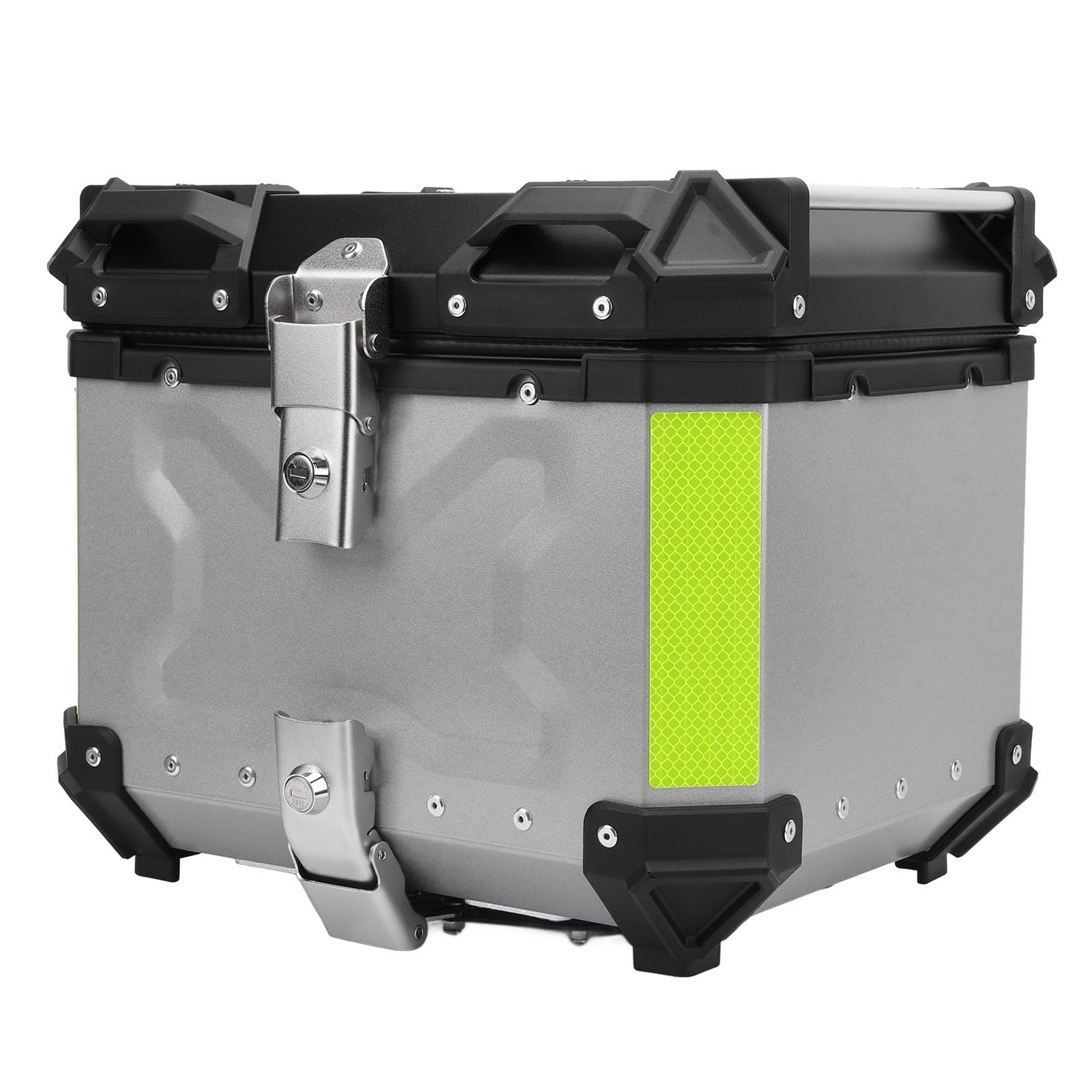 WINH Tylna Nośnik Magazynowy Motocykla, Refleksyjne Wyrównanie Paska 36L Aluminium Stopu (SILVER)