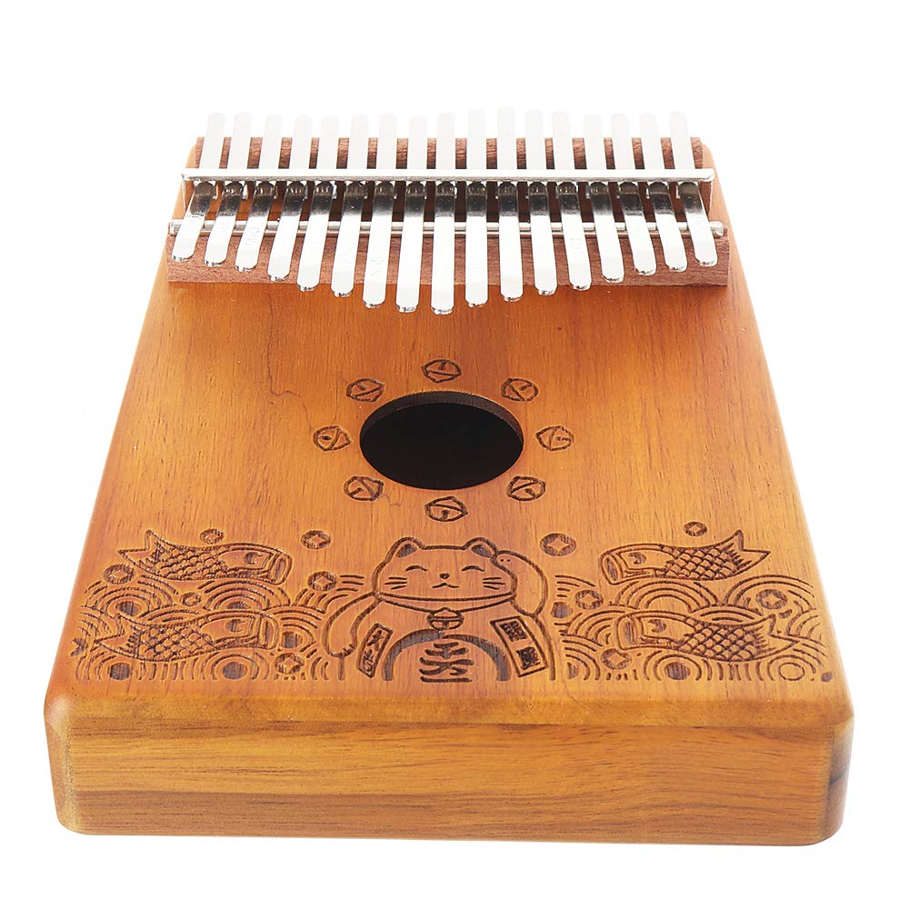 VIDOO Percussion de doigt 17 touches Acacia Kalimbas pour piano avec marteau de réglage - sans micro