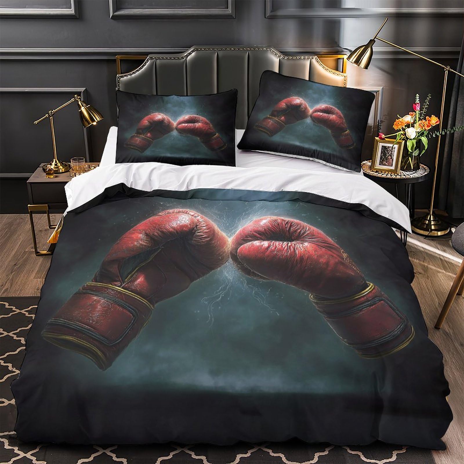 Housse de couette boxe hypoallergénique anti-acariens en microfibre douce avec fermeture éclair 140x200